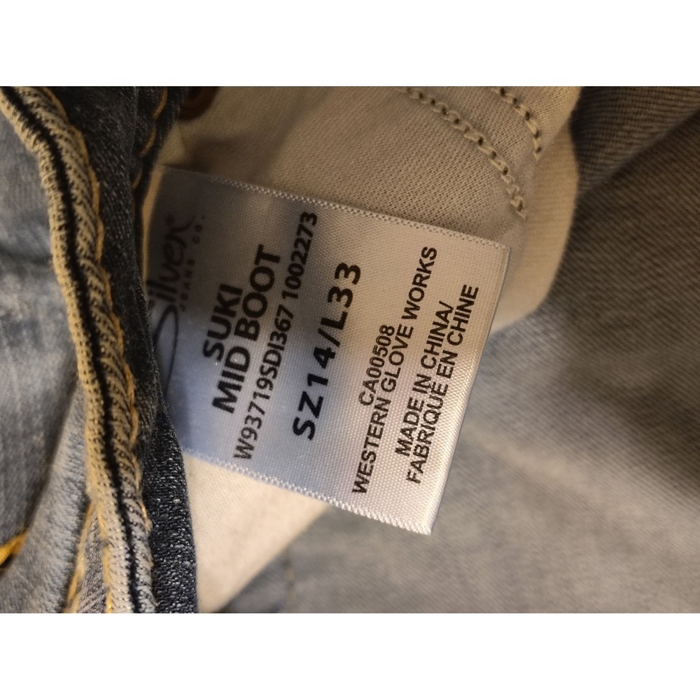 Silver Jeans Co Suki Mid Bootcut Jeans Medium Wash Fluid Denim Sz 14 L33 - Picture 6 of 10